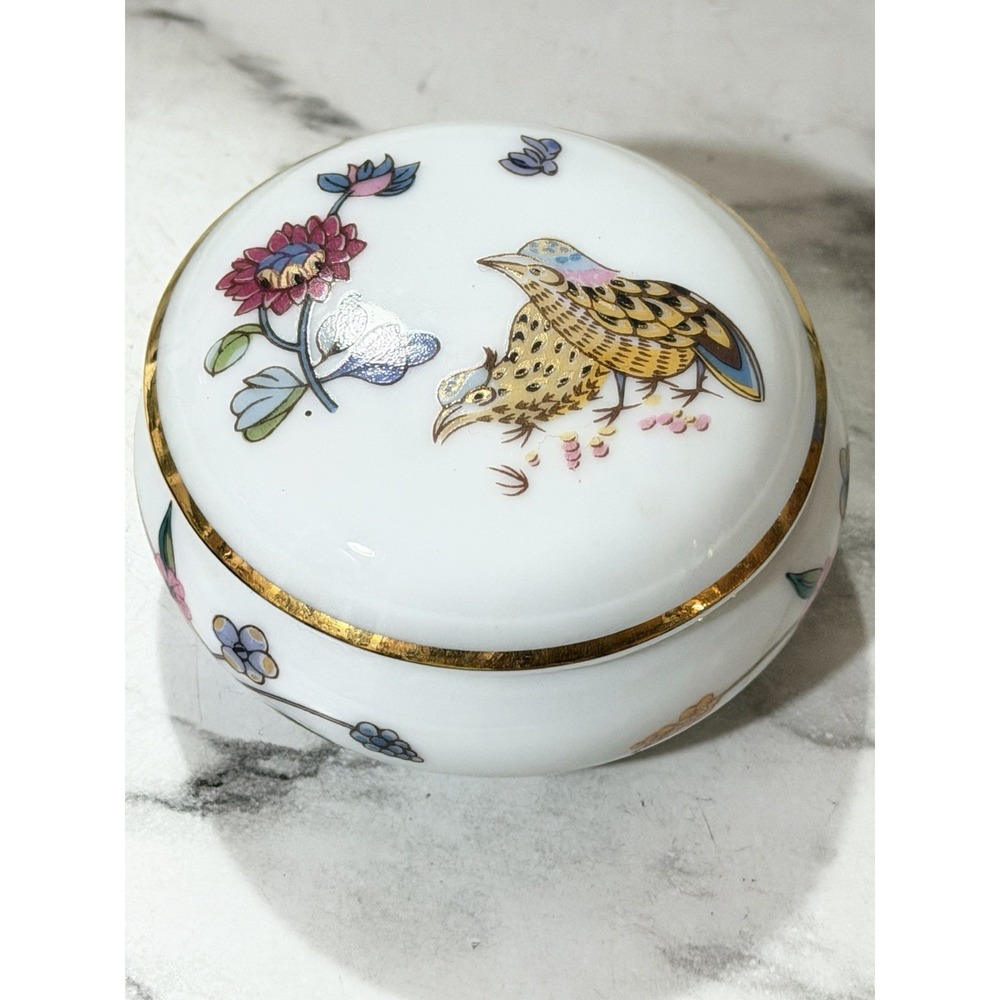 Haviland Golden Quail Round Lidded Box Limoges, France (A3206)